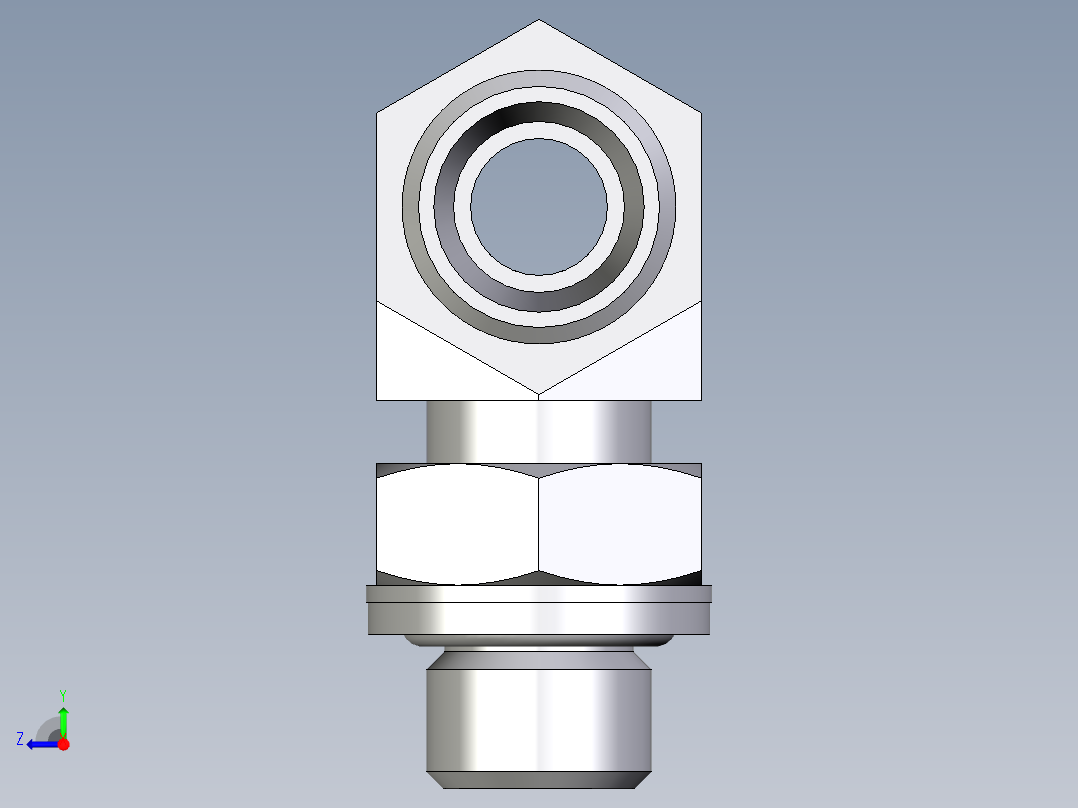 卡套式工业通用硬管接头EO_Adjustable_locknut_branch_tee_TEE10LROMDCF右视图