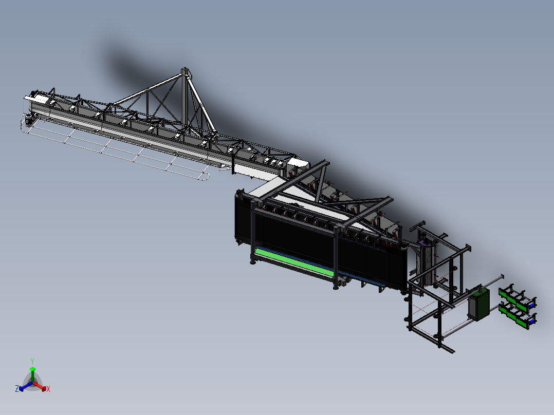 纺织自动化产线sw17正等轴测图