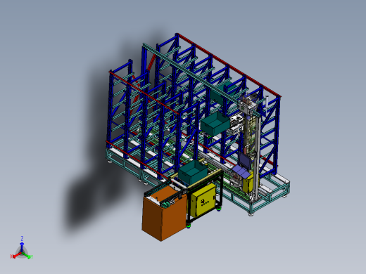 自动化立库仓库3D模型主视缩略图
