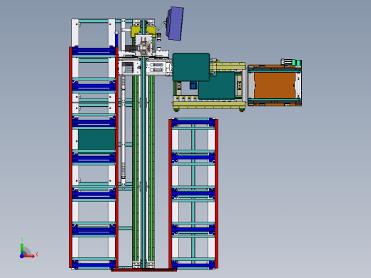 自动化立库仓库3D模型前视缩略图