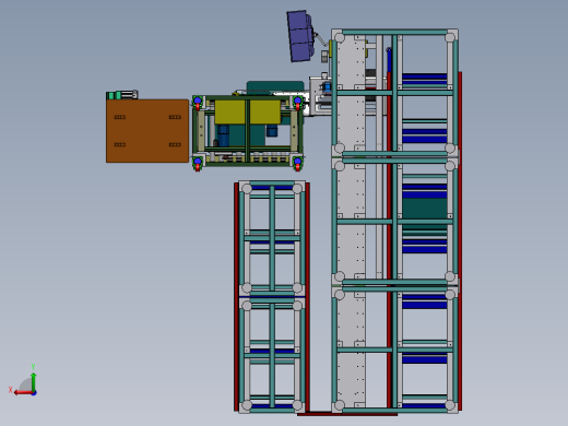 自动化立库仓库3D模型后视缩略图