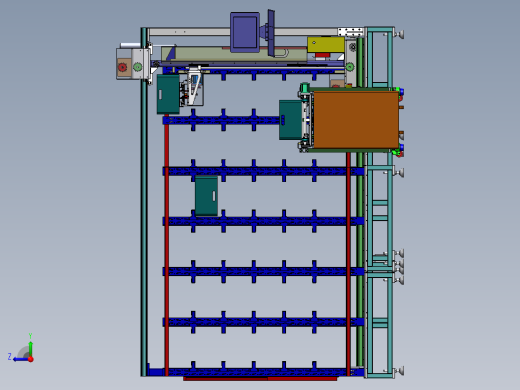 自动化立库仓库3D模型右视缩略图