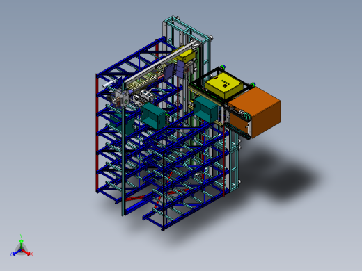 自动化立库仓库3D模型正等轴测缩略图