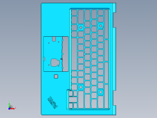 笔记本C壳铣侧孔UG刀路程序模型前视缩略图