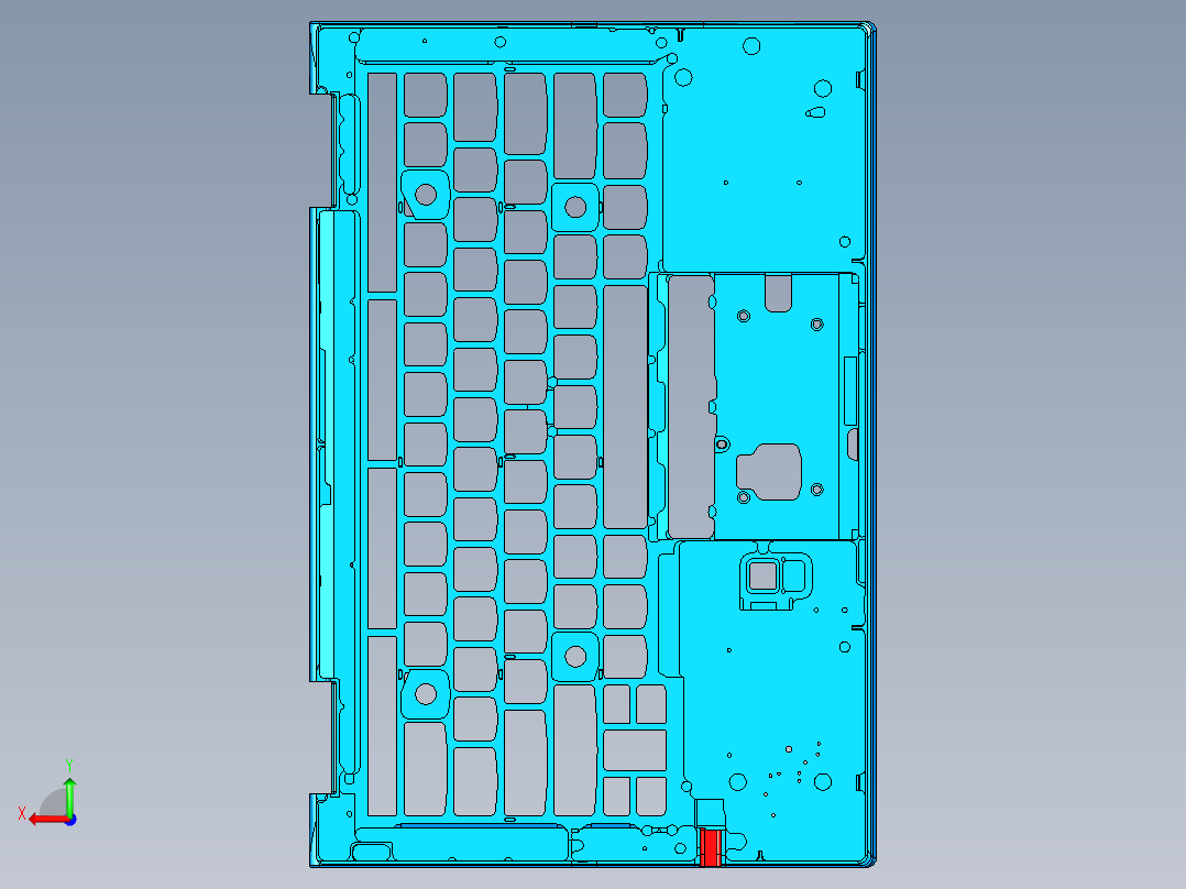 笔记本C壳铣侧孔UG刀路程序模型后视图
