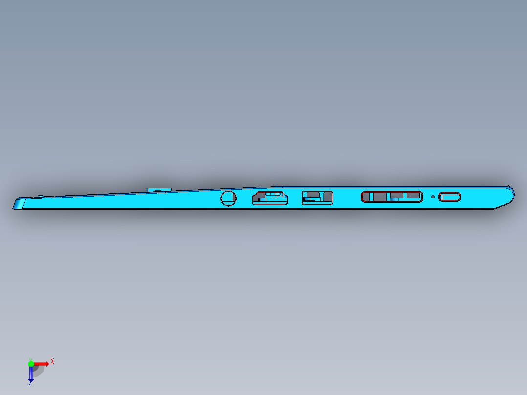 笔记本C壳铣侧孔UG刀路程序模型俯视图