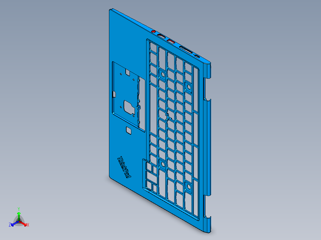 笔记本C壳铣侧孔UG刀路程序模型正等轴测图
