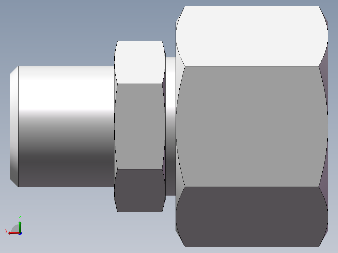 直通变径接头、2D-14-20后视图