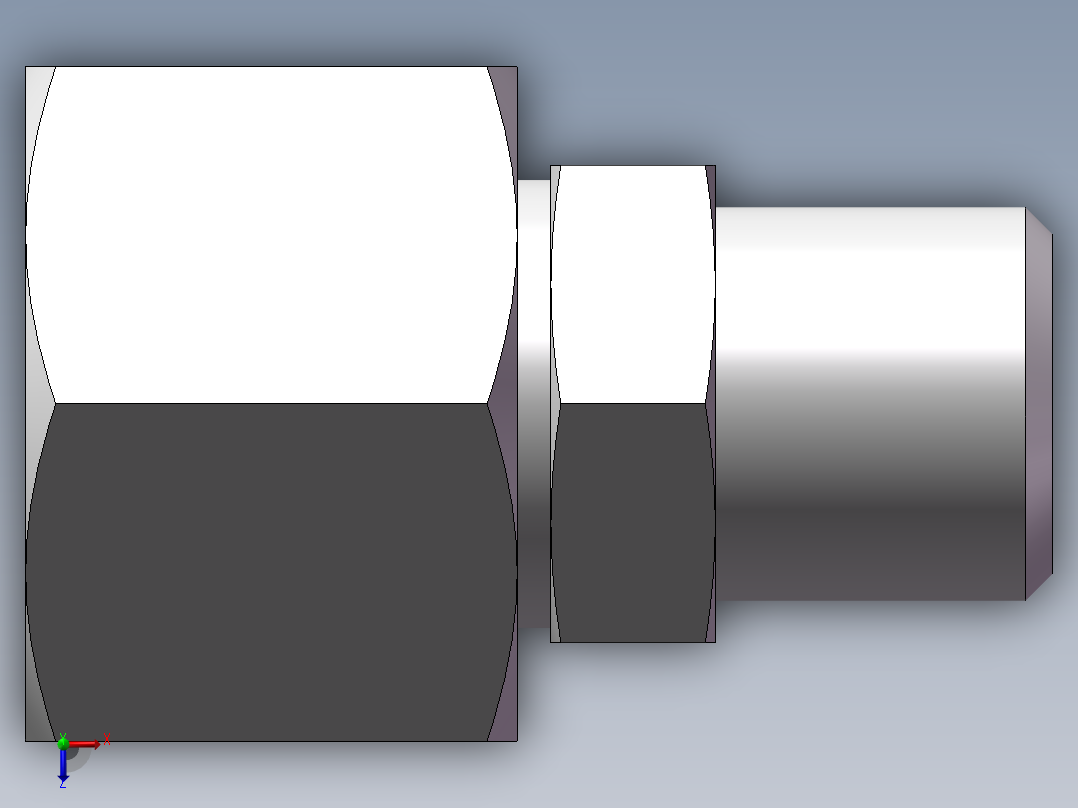 直通变径接头、2D-14-20俯视图