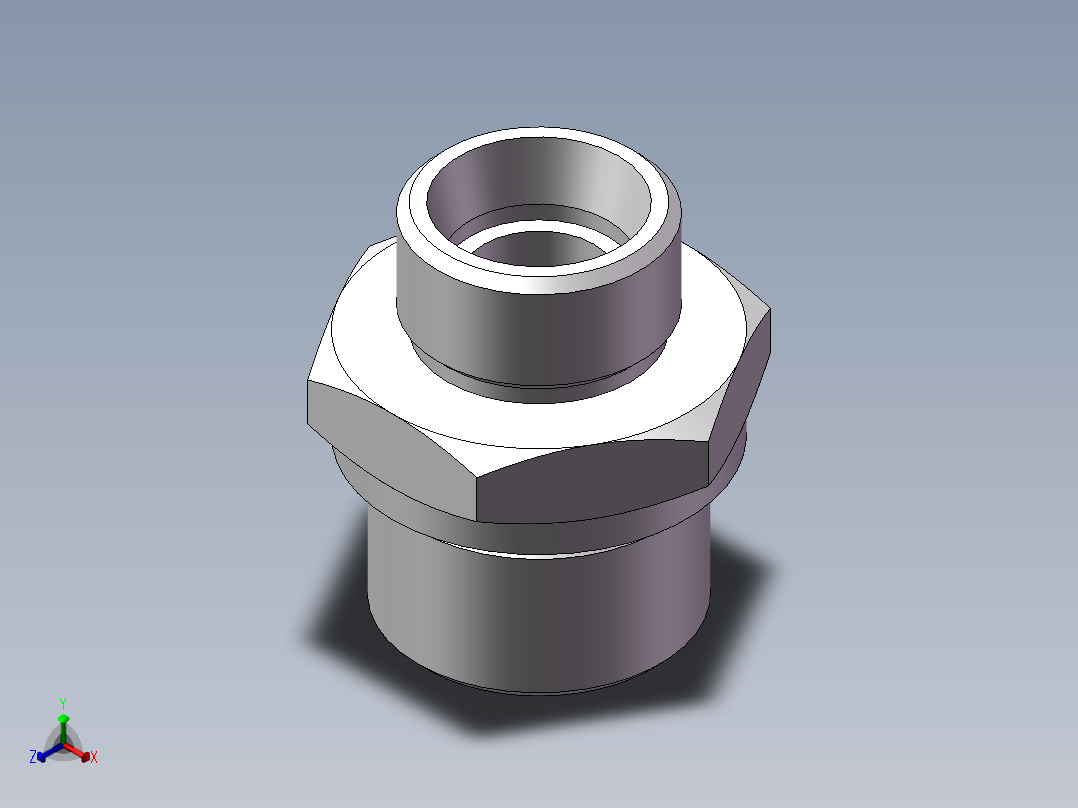 英制管螺纹ED密封、1CB-22-12WD正等轴测图