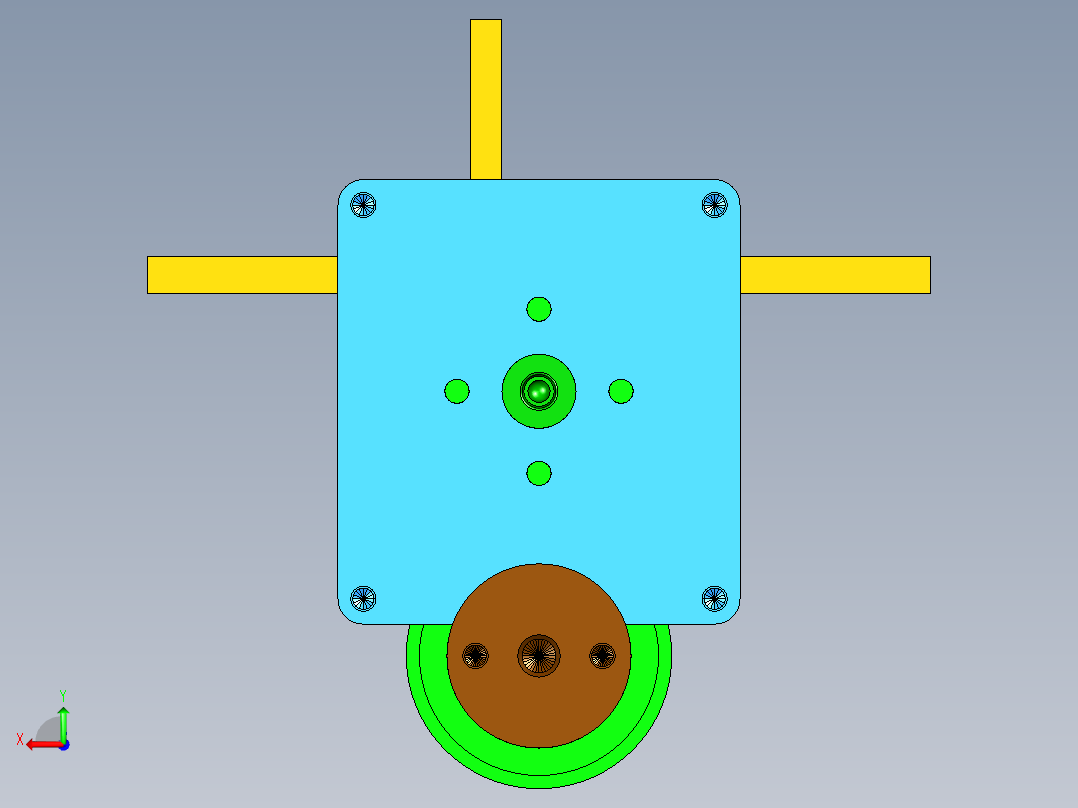 迷你风扇浇铸成型模设计后视图