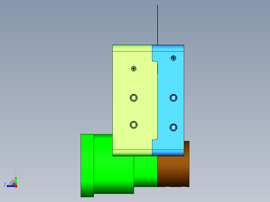 迷你风扇浇铸成型模设计右视图