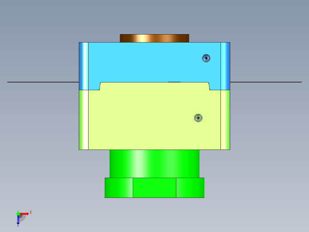 迷你风扇浇铸成型模设计俯视图