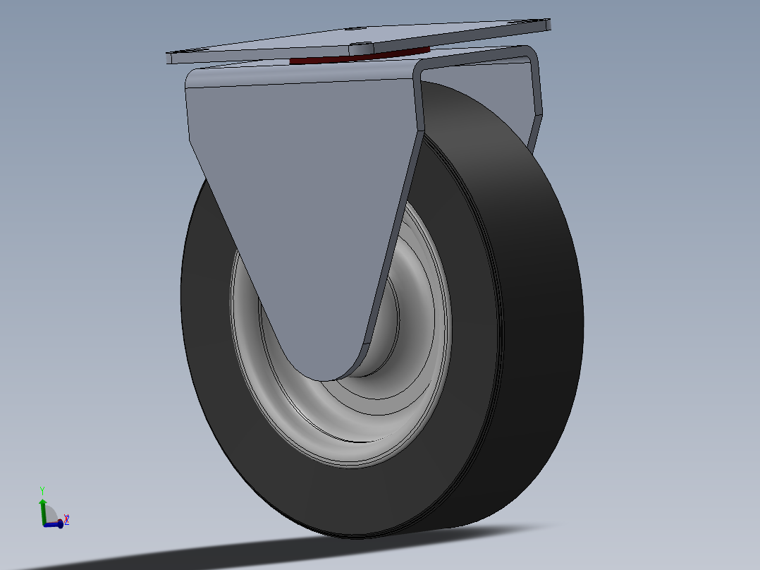 脚轮5 橡胶，带4孔旋转板支架