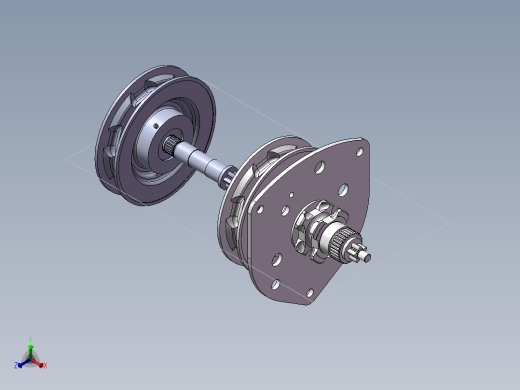 手拉葫芦轮轴组件正等轴测缩略图