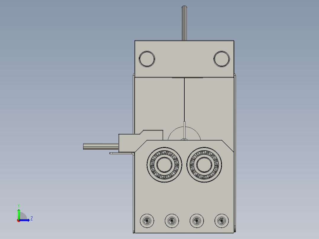 电机转子轴径向跳动检测系统左视图
