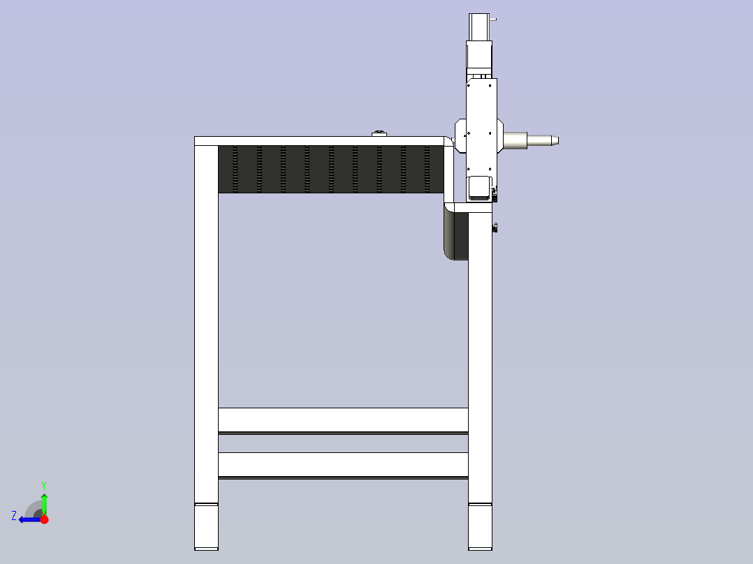 侧孔攻牙设备3D模型右视图