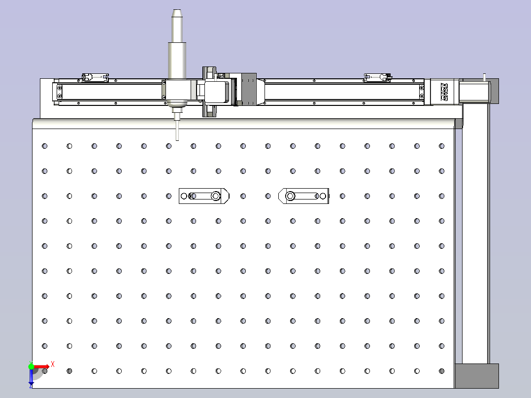 侧孔攻牙设备3D模型俯视图