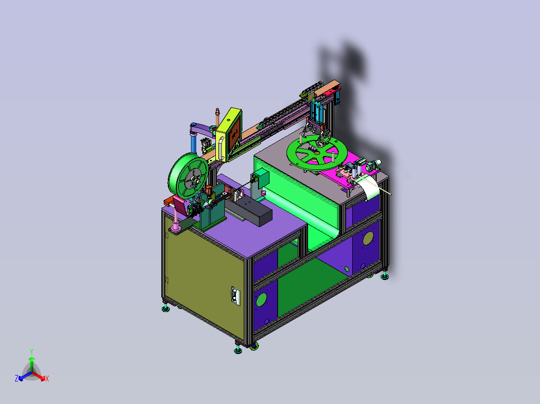 全自动绕线扎线机设备3D模型主视图