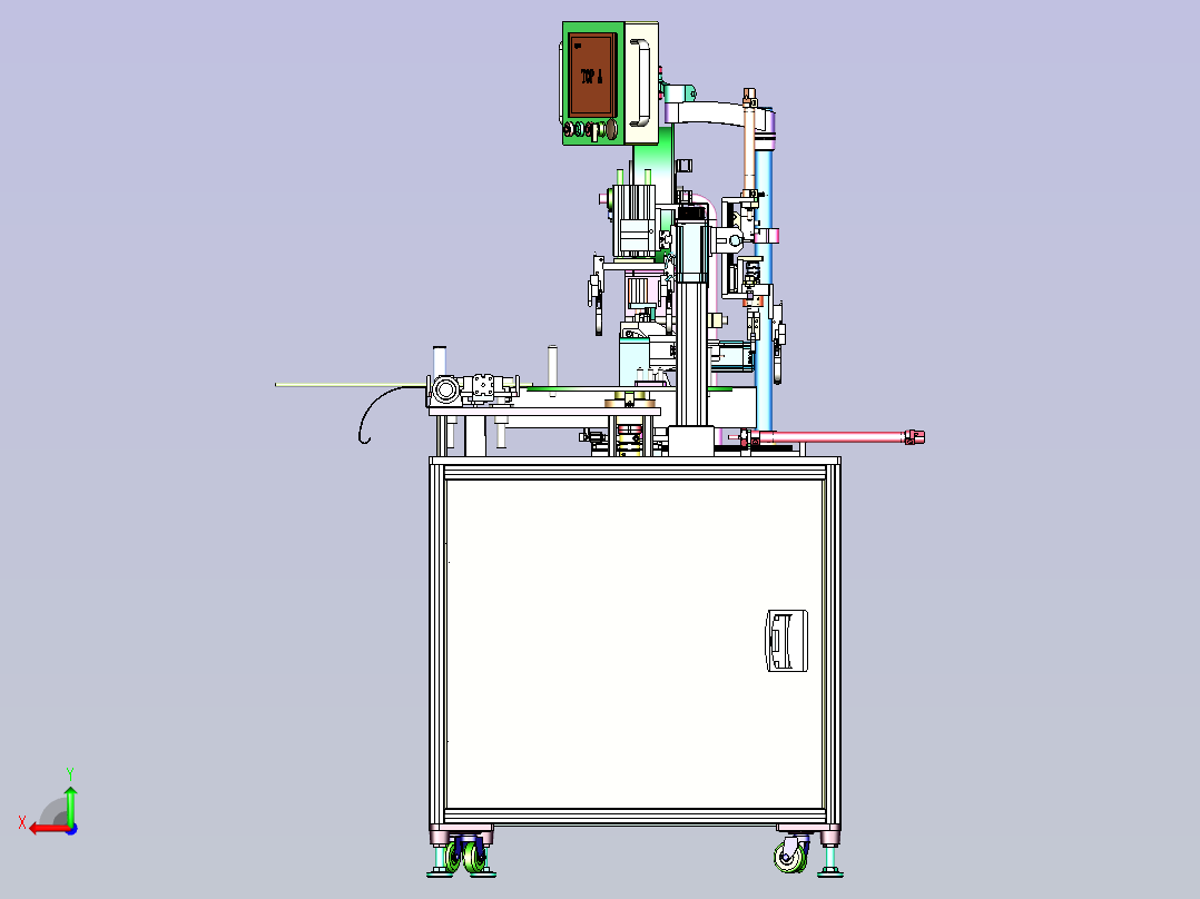 全自动绕线扎线机设备3D模型后视图