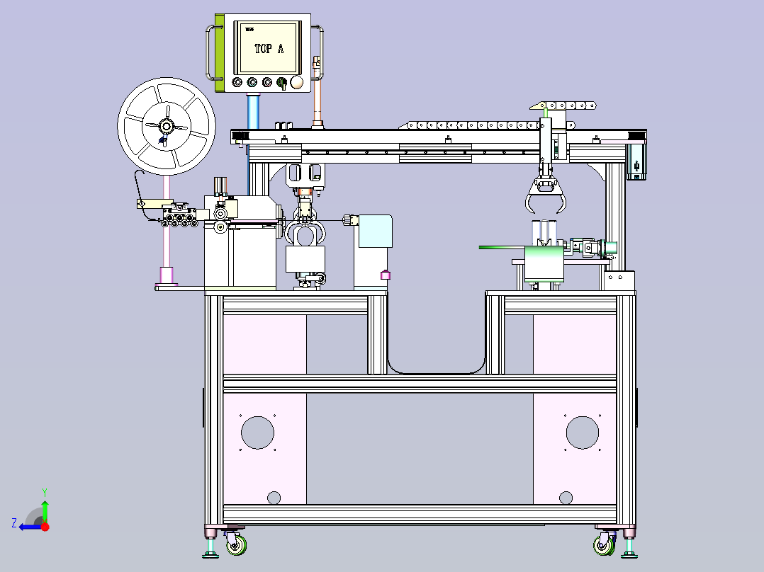 全自动绕线扎线机设备3D模型右视图