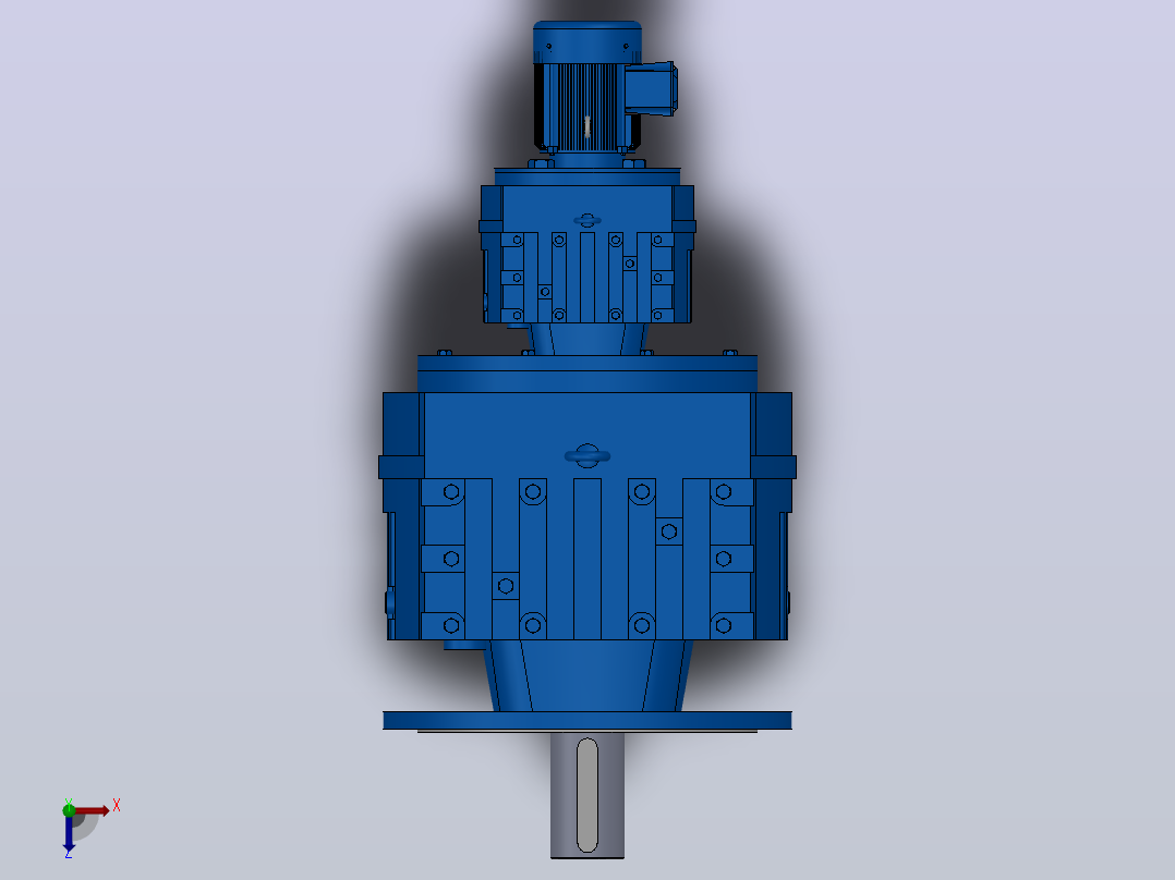 RF167R97法兰轴伸式组合型斜齿轮减速机RF167R97-Y0.75-4P-80-M1-0°-Φ660俯视图