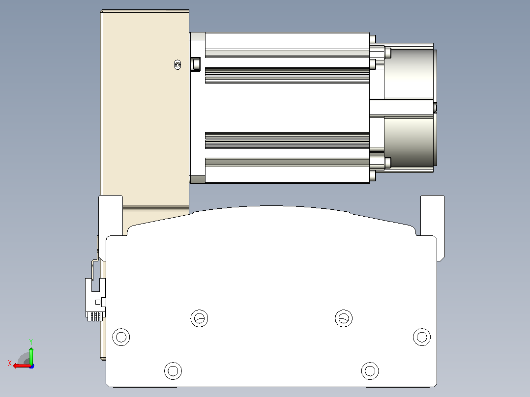 皮带直线轴半封闭可选导轨TPA-HNB-220D-176-L150-RU-C-P1K-N3后视图