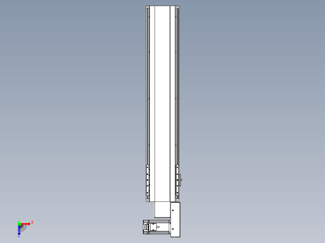 皮带直线轴半封闭可选导轨TPA-HNB-140D-120-L600-MR-Y-P40-N3俯视图