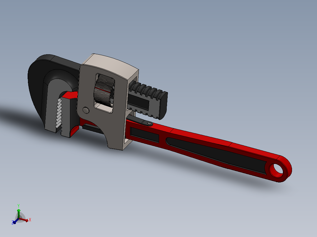 Solidworks制作的管钳主视图