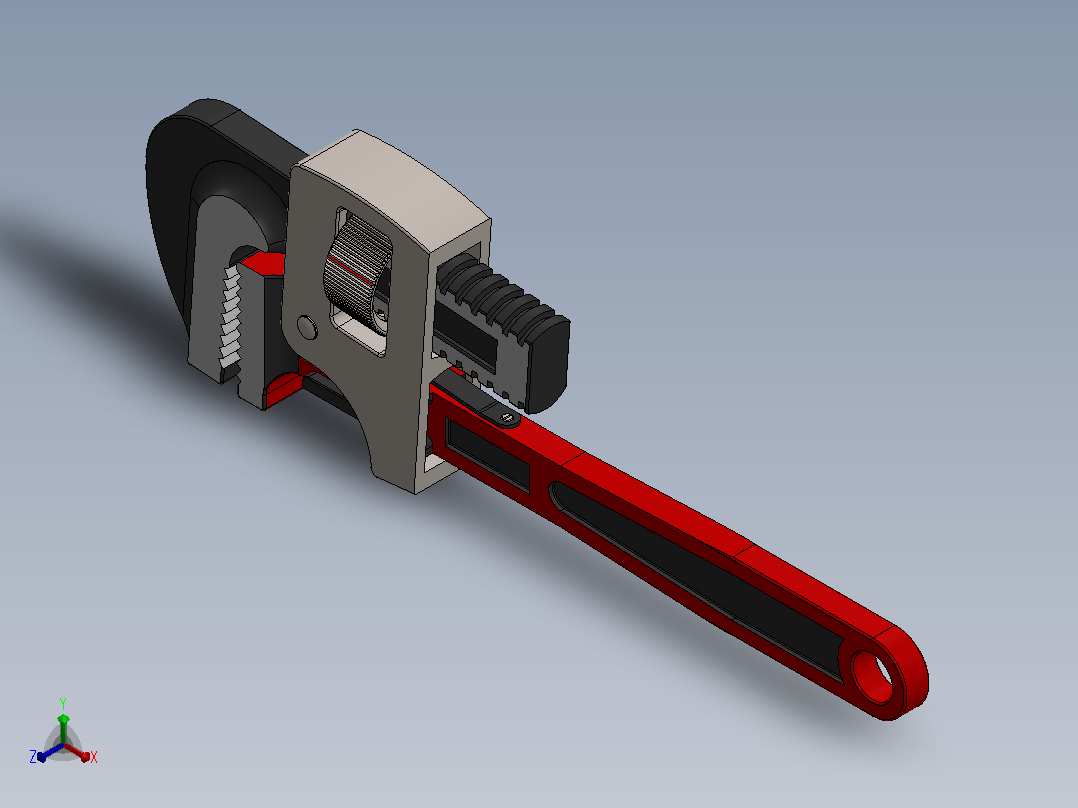 Solidworks制作的管钳正等轴测图