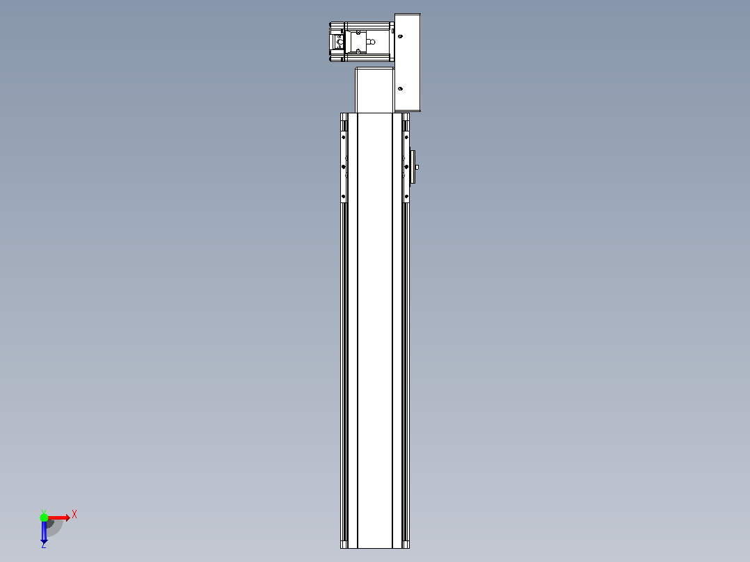 皮带直线轴半封闭可选导轨TPA-HNB-105D-90-L450-ML-Y-P20-N3俯视图