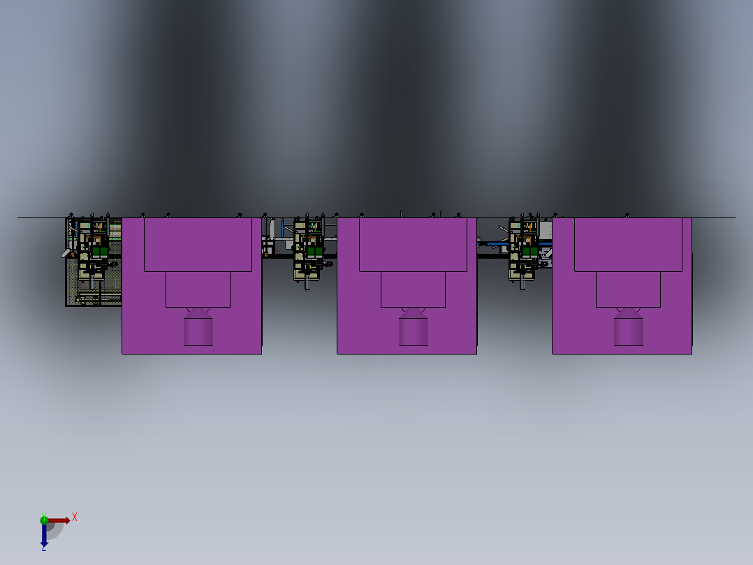 注塑包装检测自动流水线俯视图