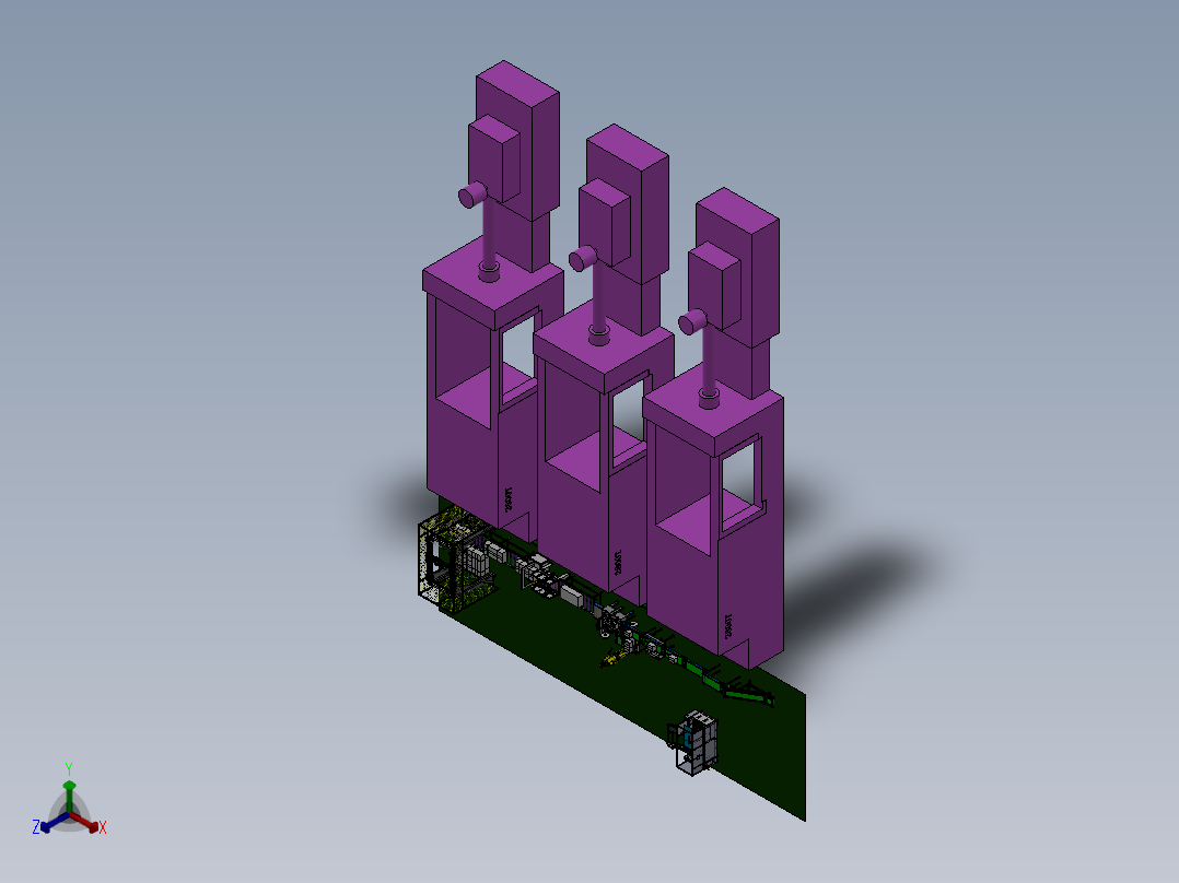 注塑包装检测自动流水线正等轴测图