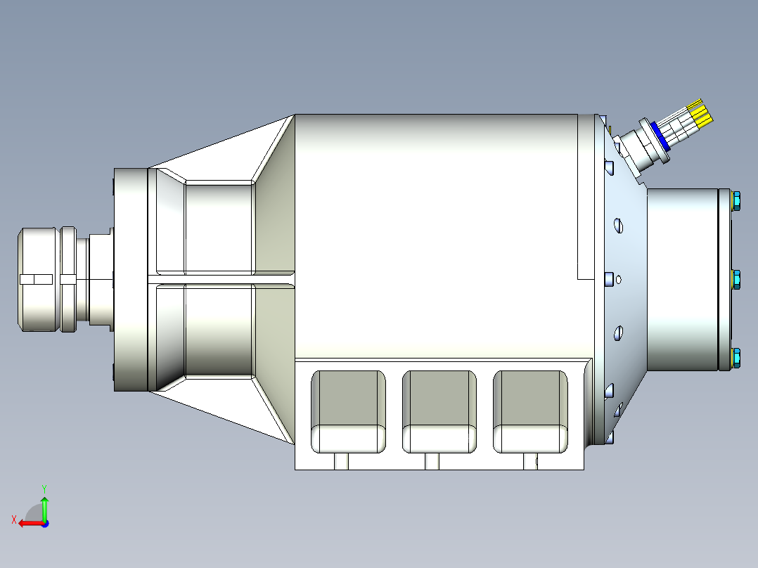 水冷发动机3D模型后视图