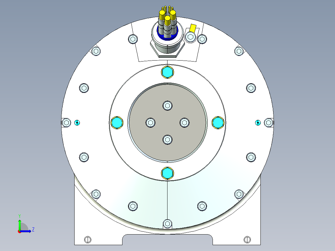 水冷发动机3D模型左视图