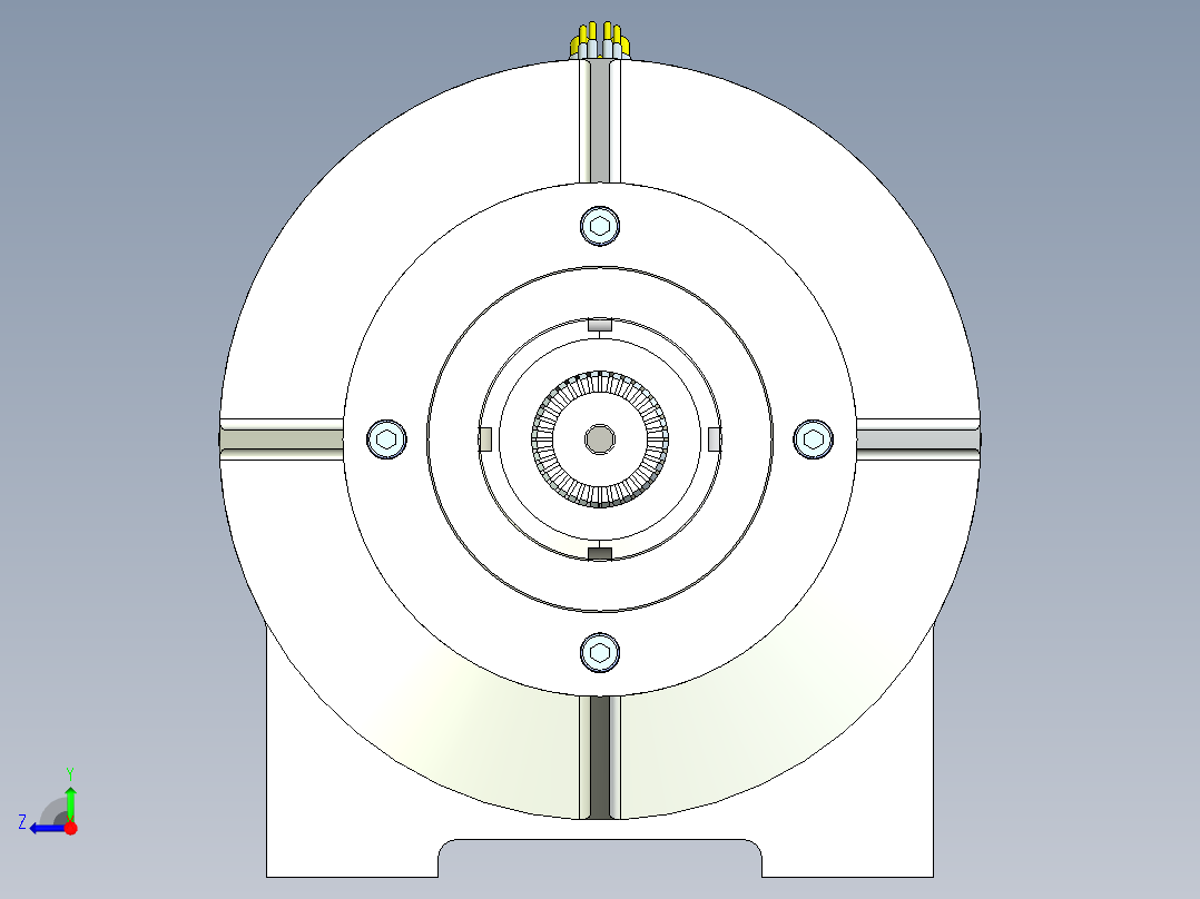 水冷发动机3D模型右视图