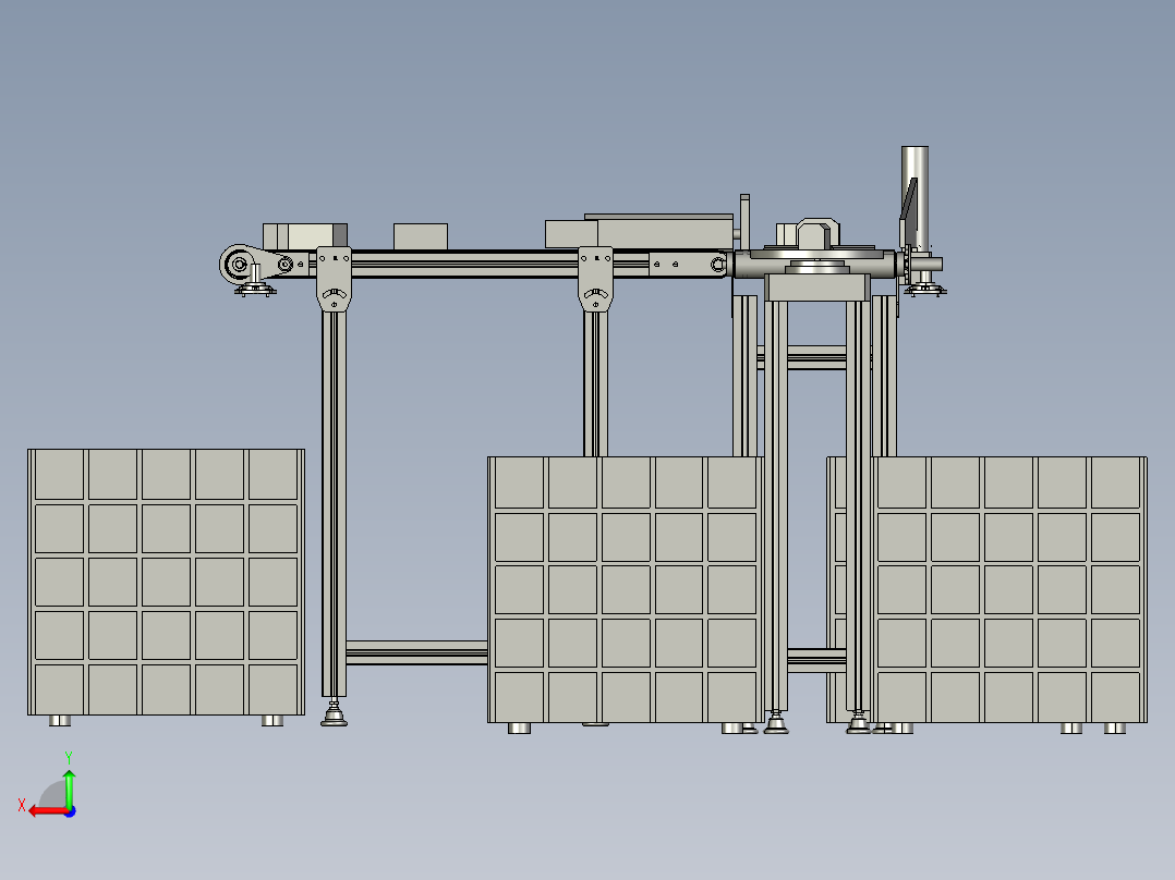 皮带输送生产线3D模型后视图