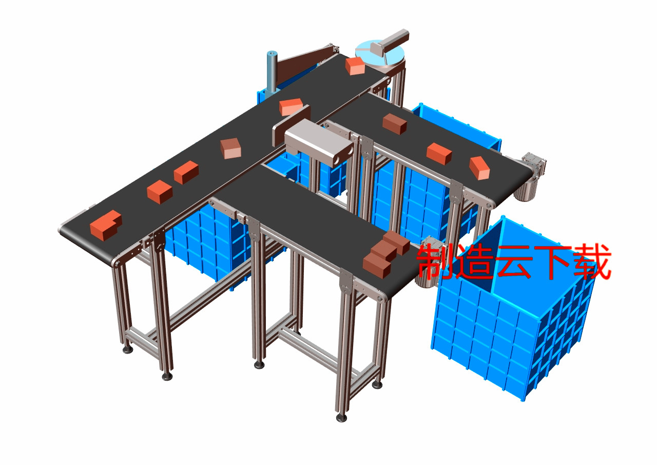 皮带输送生产线3D模型