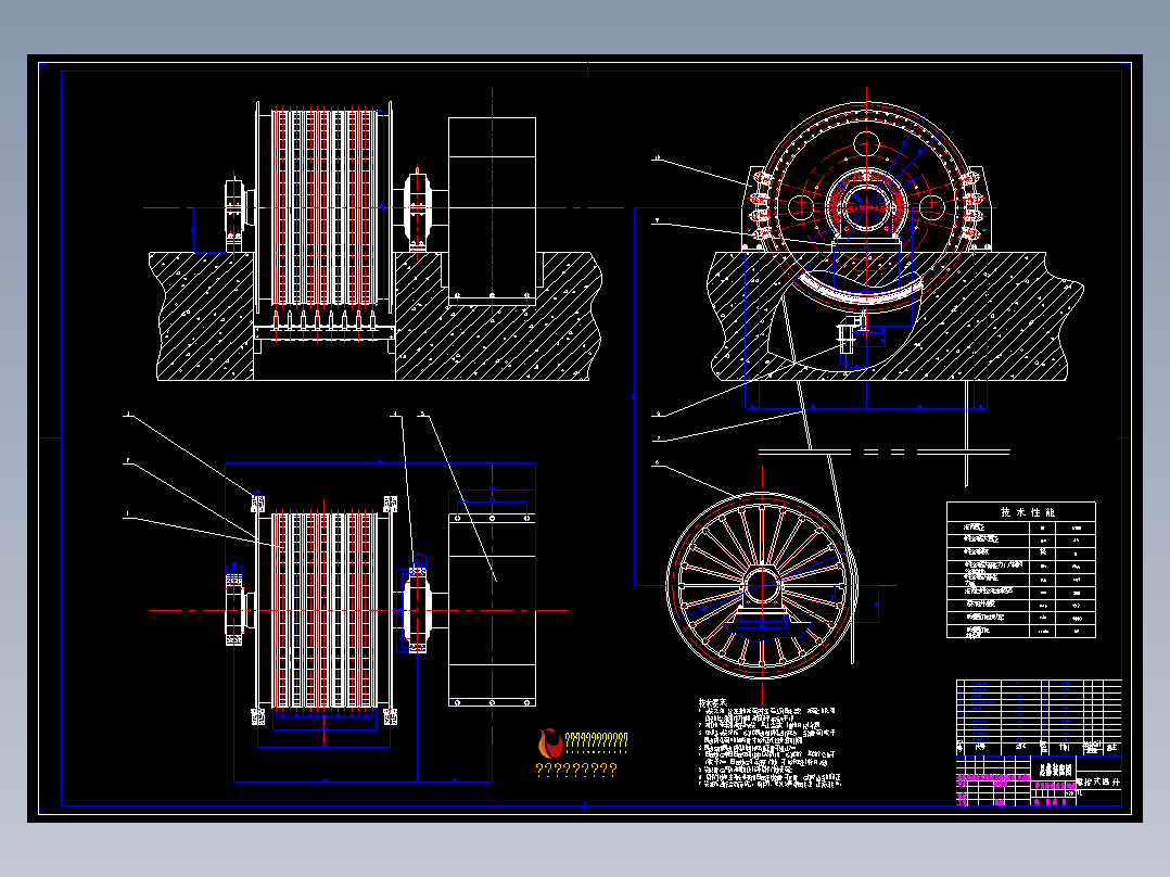 摩擦式提升机CAD图纸
