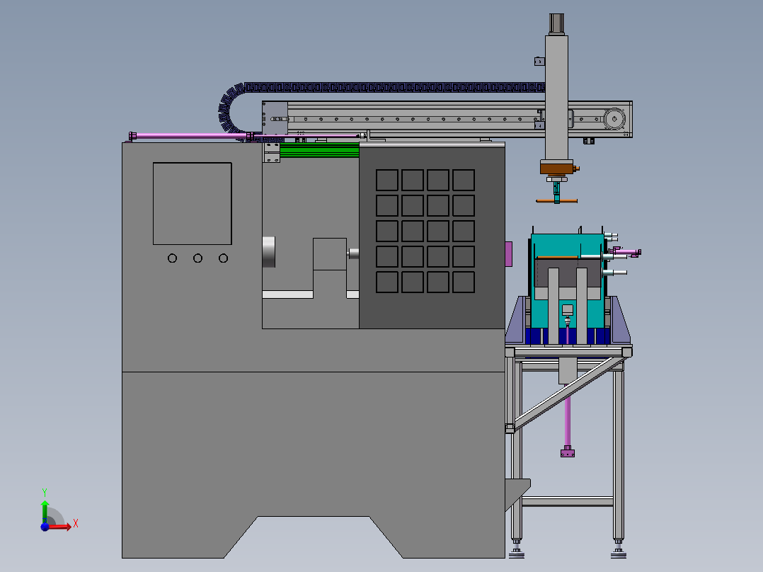 ZDH-CHEC-001 车床上下料前视图