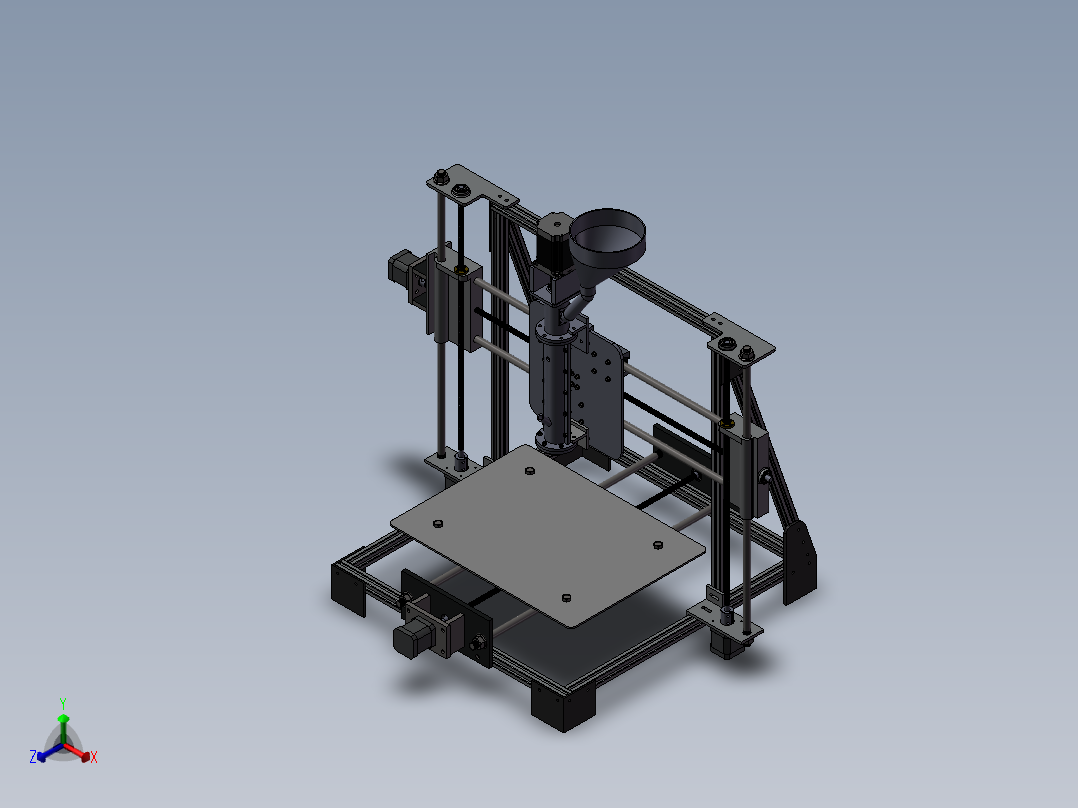 3D打印机用塑料颗粒挤出机正等轴测图