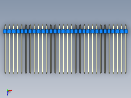 彩色公头100mil（2.54mm）系列-DS1021_blue_3x30p_100mil_Type43_rev1.0俯视缩略图