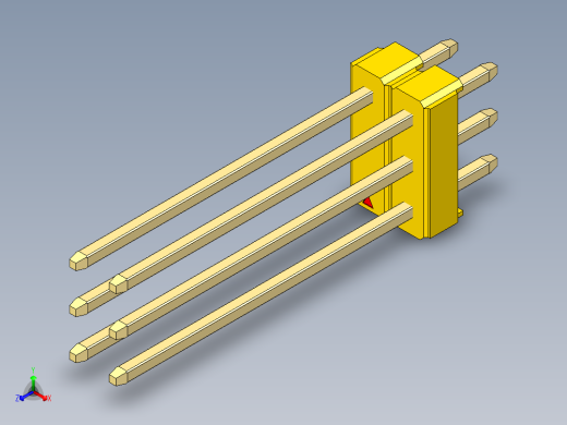 彩色公头100mil（2.54mm）系列-DS1021_yellow_3x02p_100mil_Type19_rev1.0
