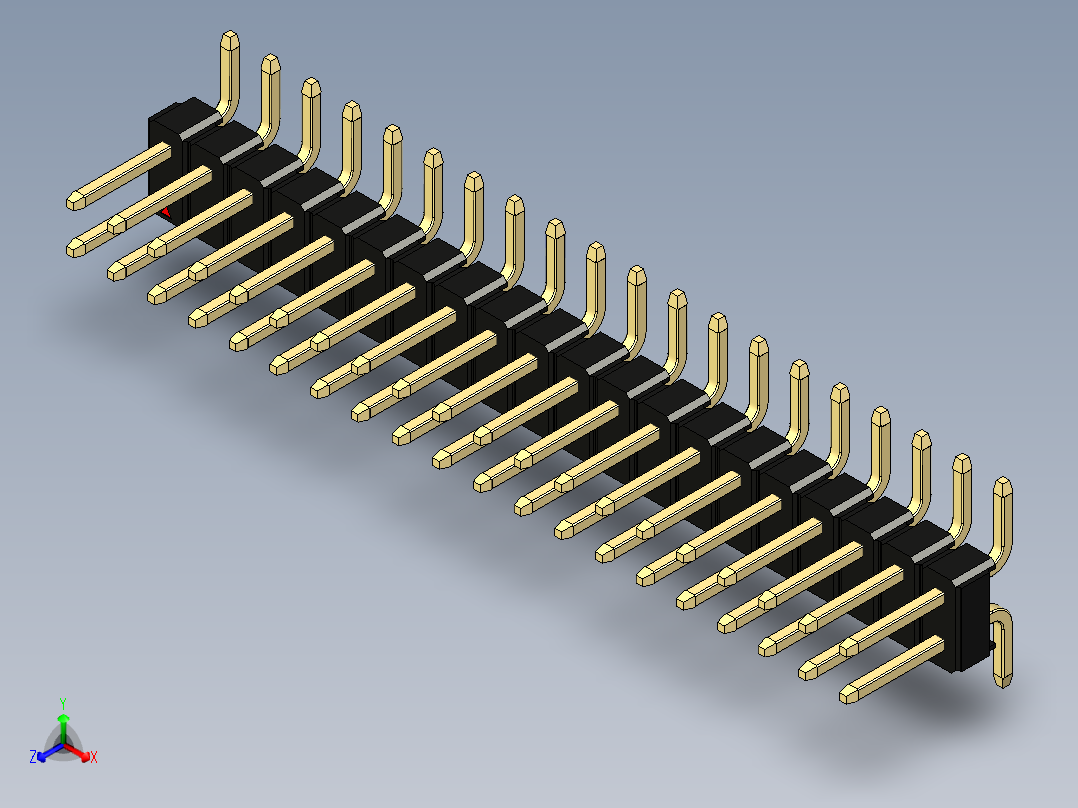 彩色公排针 100mil 2.54mm 系列-DS1022_black_40p_100mil_TypeSMT_rev1.0主视图