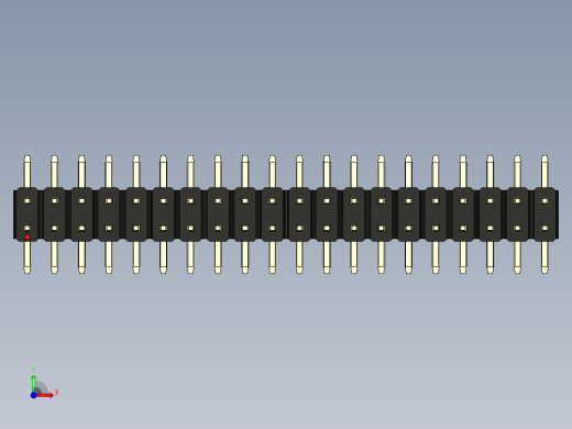 彩色公排针 100mil 2.54mm 系列-DS1022_black_40p_100mil_TypeSMT_rev1.0前视缩略图