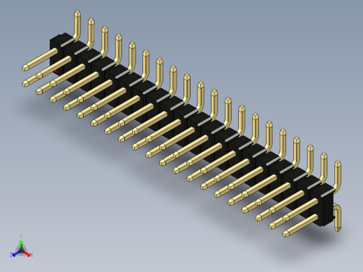 彩色公排针 100mil 2.54mm 系列-DS1022_black_40p_100mil_TypeSMT_rev1.0正等轴测缩略图