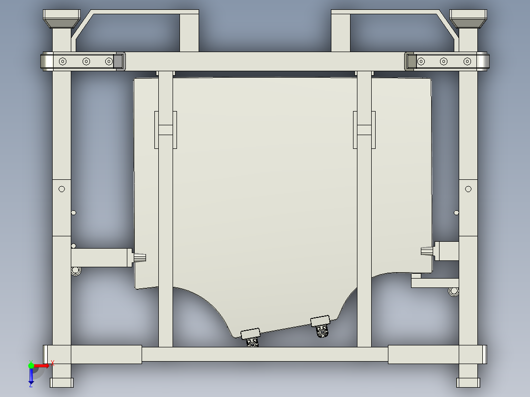 汽车后门维修放置架俯视图