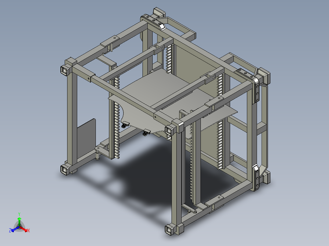 汽车后门维修放置架正等轴测图