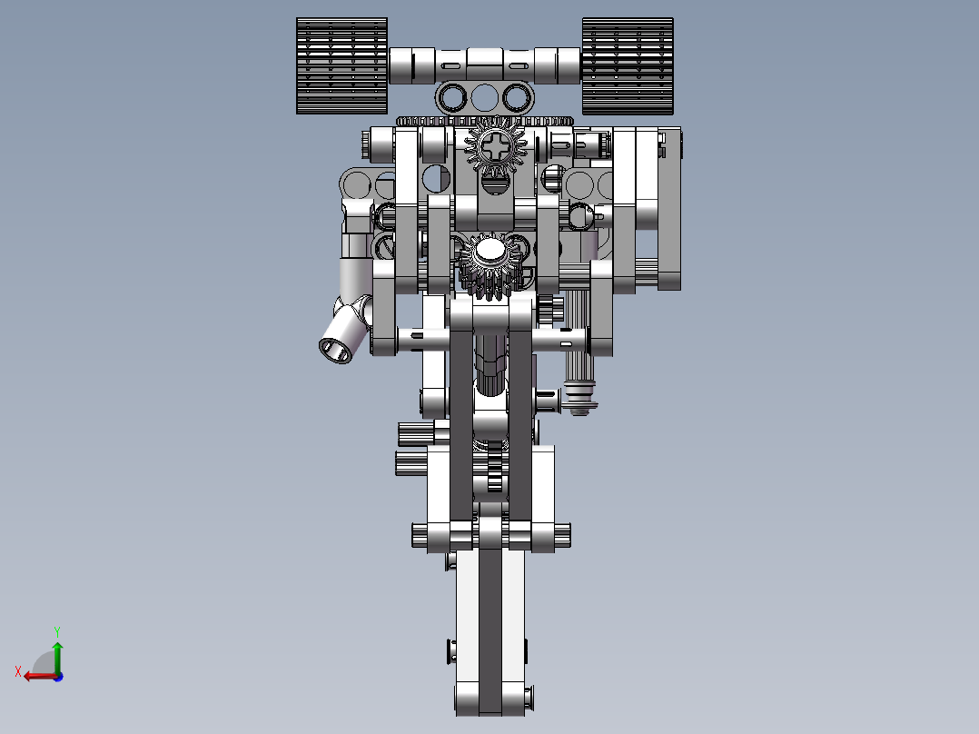 乐高技术挖掘机后视图