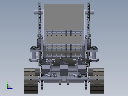 菠菜收割机三维SW模型3D图纸收获机设计solidworks建模 参考素材左视缩略图